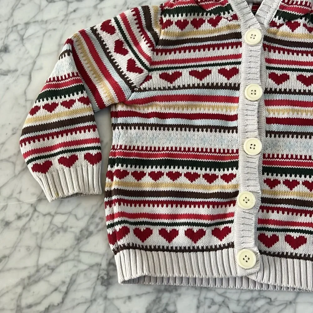 Gymboree Knit Hooded Heart cardigan Sz 4T
